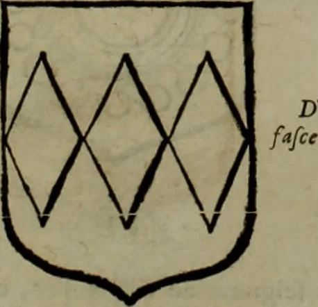 An illustration from Histoire généalogique et chronologique de la maison royale de France, des pairs, grands officiers de la couronne & de la maison du roy & des anciens barons du royaume : avec les qualitez, l'origine, le progrés & les armes de leurs familles; ensemble les statuts & le catalogue des chevaliers, commandeurs, & officiers de l'ordre du S. Esprit : le tovt dressé svr titres originaux, svr les registres des chartes du roy, du parlement, de la chambre des comptes, & du châtelet de Paris, cartulaires, manuscrits de la bibliotheque du roy, & d'autres cabinets curieux, 1726, leaf 349