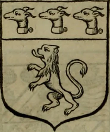 An illustration from Histoire généalogique et chronologique de la maison royale de France, des pairs, grands officiers de la couronne & de la maison du roy & des anciens barons du royaume : avec les qualitez, l'origine, le progrés & les armes de leurs familles; ensemble les statuts & le catalogue des chevaliers, commandeurs, & officiers de l'ordre du S. Esprit : le tovt dressé svr titres originaux, svr les registres des chartes du roy, du parlement, de la chambre des comptes, & du châtelet de Paris, cartulaires, manuscrits de la bibliotheque du roy, & d'autres cabinets curieux, 1726, leaf 351