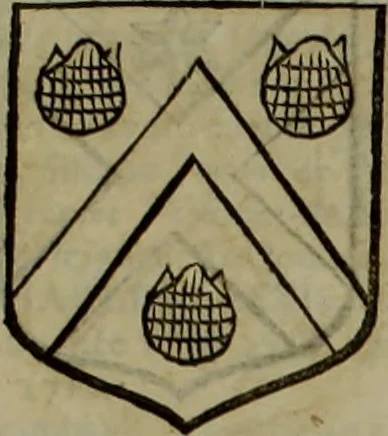 An illustration from Histoire généalogique et chronologique de la maison royale de France, des pairs, grands officiers de la couronne & de la maison du roy & des anciens barons du royaume : avec les qualitez, l'origine, le progrés & les armes de leurs familles; ensemble les statuts & le catalogue des chevaliers, commandeurs, & officiers de l'ordre du S. Esprit : le tovt dressé svr titres originaux, svr les registres des chartes du roy, du parlement, de la chambre des comptes, & du châtelet de Paris, cartulaires, manuscrits de la bibliotheque du roy, & d'autres cabinets curieux, 1726, leaf 352