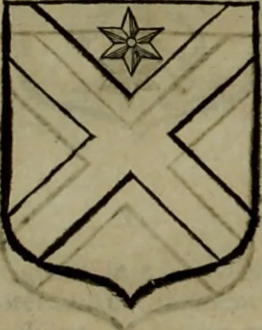 An illustration from Histoire généalogique et chronologique de la maison royale de France, des pairs, grands officiers de la couronne & de la maison du roy & des anciens barons du royaume : avec les qualitez, l'origine, le progrés & les armes de leurs familles; ensemble les statuts & le catalogue des chevaliers, commandeurs, & officiers de l'ordre du S. Esprit : le tovt dressé svr titres originaux, svr les registres des chartes du roy, du parlement, de la chambre des comptes, & du châtelet de Paris, cartulaires, manuscrits de la bibliotheque du roy, & d'autres cabinets curieux, 1726, leaf 353