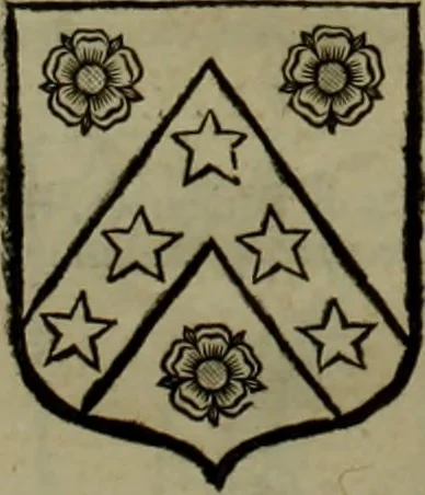 An illustration from Histoire généalogique et chronologique de la maison royale de France, des pairs, grands officiers de la couronne & de la maison du roy & des anciens barons du royaume : avec les qualitez, l'origine, le progrés & les armes de leurs familles; ensemble les statuts & le catalogue des chevaliers, commandeurs, & officiers de l'ordre du S. Esprit : le tovt dressé svr titres originaux, svr les registres des chartes du roy, du parlement, de la chambre des comptes, & du châtelet de Paris, cartulaires, manuscrits de la bibliotheque du roy, & d'autres cabinets curieux, 1726, leaf 357
