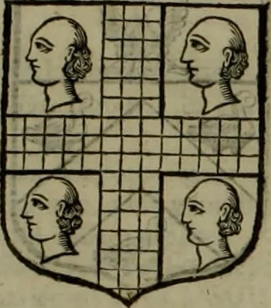 An illustration from Histoire généalogique et chronologique de la maison royale de France, des pairs, grands officiers de la couronne & de la maison du roy & des anciens barons du royaume : avec les qualitez, l'origine, le progrés & les armes de leurs familles; ensemble les statuts & le catalogue des chevaliers, commandeurs, & officiers de l'ordre du S. Esprit : le tovt dressé svr titres originaux, svr les registres des chartes du roy, du parlement, de la chambre des comptes, & du châtelet de Paris, cartulaires, manuscrits de la bibliotheque du roy, & d'autres cabinets curieux, 1726, leaf 370