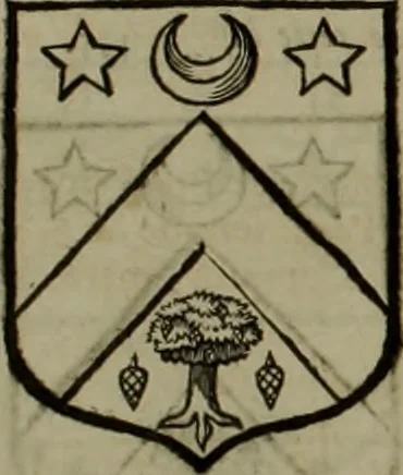 An illustration from Histoire généalogique et chronologique de la maison royale de France, des pairs, grands officiers de la couronne & de la maison du roy & des anciens barons du royaume : avec les qualitez, l'origine, le progrés & les armes de leurs familles; ensemble les statuts & le catalogue des chevaliers, commandeurs, & officiers de l'ordre du S. Esprit : le tovt dressé svr titres originaux, svr les registres des chartes du roy, du parlement, de la chambre des comptes, & du châtelet de Paris, cartulaires, manuscrits de la bibliotheque du roy, & d'autres cabinets curieux, 1726, leaf 372