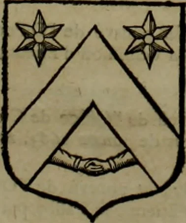 An illustration from Histoire généalogique et chronologique de la maison royale de France, des pairs, grands officiers de la couronne & de la maison du roy & des anciens barons du royaume : avec les qualitez, l'origine, le progrés & les armes de leurs familles; ensemble les statuts & le catalogue des chevaliers, commandeurs, & officiers de l'ordre du S. Esprit : le tovt dressé svr titres originaux, svr les registres des chartes du roy, du parlement, de la chambre des comptes, & du châtelet de Paris, cartulaires, manuscrits de la bibliotheque du roy, & d'autres cabinets curieux, 1726, leaf 375