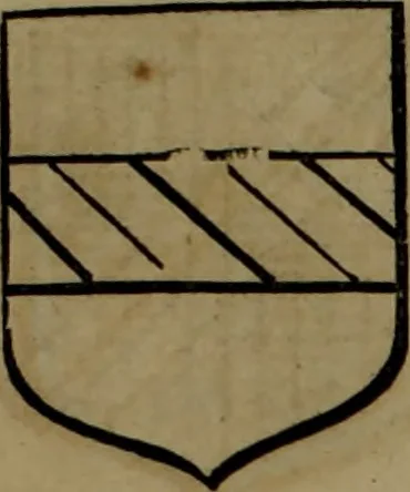 An illustration from Histoire généalogique et chronologique de la maison royale de France, des pairs, grands officiers de la couronne & de la maison du roy & des anciens barons du royaume : avec les qualitez, l'origine, le progrés & les armes de leurs familles; ensemble les statuts & le catalogue des chevaliers, commandeurs, & officiers de l'ordre du S. Esprit : le tovt dressé svr titres originaux, svr les registres des chartes du roy, du parlement, de la chambre des comptes, & du châtelet de Paris, cartulaires, manuscrits de la bibliotheque du roy, & d'autres cabinets curieux, 1726, leaf 66