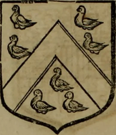 An illustration from Histoire généalogique et chronologique de la maison royale de France, des pairs, grands officiers de la couronne & de la maison du roy & des anciens barons du royaume : avec les qualitez, l'origine, le progrés & les armes de leurs familles; ensemble les statuts & le catalogue des chevaliers, commandeurs, & officiers de l'ordre du S. Esprit : le tovt dressé svr titres originaux, svr les registres des chartes du roy, du parlement, de la chambre des comptes, & du châtelet de Paris, cartulaires, manuscrits de la bibliotheque du roy, & d'autres cabinets curieux, 1726, leaf 67