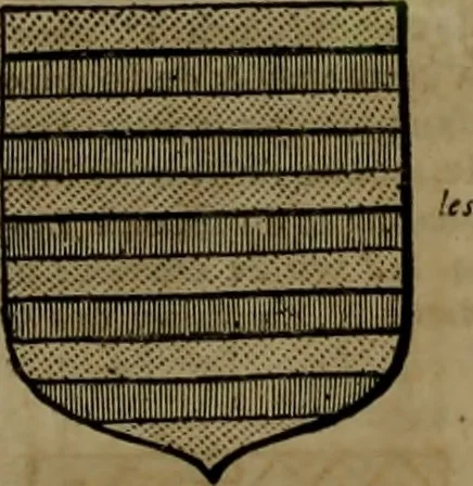 An illustration from Histoire généalogique et chronologique de la maison royale de France, des pairs, grands officiers de la couronne & de la maison du roy & des anciens barons du royaume : avec les qualitez, l'origine, le progrés & les armes de leurs familles; ensemble les statuts & le catalogue des chevaliers, commandeurs, & officiers de l'ordre du S. Esprit : le tovt dressé svr titres originaux, svr les registres des chartes du roy, du parlement, de la chambre des comptes, & du châtelet de Paris, cartulaires, manuscrits de la bibliotheque du roy, & d'autres cabinets curieux, 1726, leaf 67