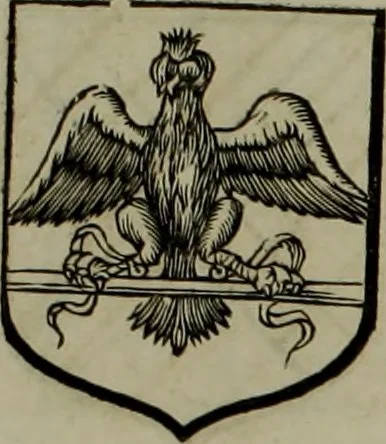 An illustration from Histoire généalogique et chronologique de la maison royale de France, des pairs, grands officiers de la couronne & de la maison du roy & des anciens barons du royaume : avec les qualitez, l'origine, le progrés & les armes de leurs familles; ensemble les statuts & le catalogue des chevaliers, commandeurs, & officiers de l'ordre du S. Esprit : le tovt dressé svr titres originaux, svr les registres des chartes du roy, du parlement, de la chambre des comptes, & du châtelet de Paris, cartulaires, manuscrits de la bibliotheque du roy, & d'autres cabinets curieux, 1726, leaf 78