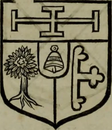 An illustration from Histoire généalogique et chronologique de la maison royale de France, des pairs, grands officiers de la couronne & de la maison du roy & des anciens barons du royaume : avec les qualitez, l'origine, le progrés & les armes de leurs familles; ensemble les statuts & le catalogue des chevaliers, commandeurs, & officiers de l'ordre du S. Esprit : le tovt dressé svr titres originaux, svr les registres des chartes du roy, du parlement, de la chambre des comptes, & du châtelet de Paris, cartulaires, manuscrits de la bibliotheque du roy, & d'autres cabinets curieux, 1726, leaf 83
