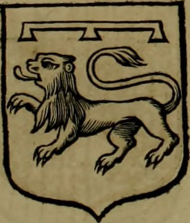 An illustration from Histoire généalogique et chronologique de la maison royale de France, des pairs, grands officiers de la couronne & de la maison du roy & des anciens barons du royaume : avec les qualitez, l'origine, le progrés & les armes de leurs familles; ensemble les statuts & le catalogue des chevaliers, commandeurs, & officiers de l'ordre du S. Esprit : le tovt dressé svr titres originaux, svr les registres des chartes du roy, du parlement, de la chambre des comptes, & du châtelet de Paris, cartulaires, manuscrits de la bibliotheque du roy, & d'autres cabinets curieux, 1726, leaf 88