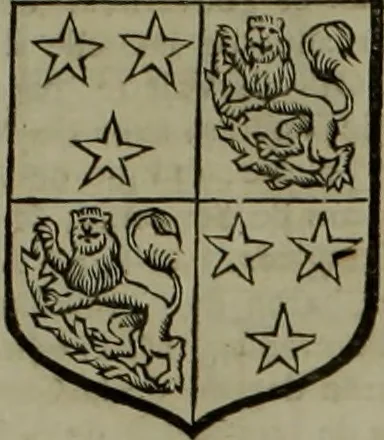 An illustration from Histoire généalogique et chronologique de la maison royale de France, des pairs, grands officiers de la couronne & de la maison du roy & des anciens barons du royaume : avec les qualitez, l'origine, le progrés & les armes de leurs familles; ensemble les statuts & le catalogue des chevaliers, commandeurs, & officiers de l'ordre du S. Esprit : le tovt dressé svr titres originaux, svr les registres des chartes du roy, du parlement, de la chambre des comptes, & du châtelet de Paris, cartulaires, manuscrits de la bibliotheque du roy, & d'autres cabinets curieux, 1726, leaf 90