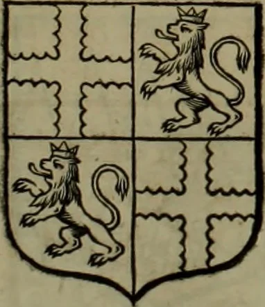 An illustration from Histoire généalogique et chronologique de la maison royale de France, des pairs, grands officiers de la couronne & de la maison du roy & des anciens barons du royaume : avec les qualitez, l'origine, le progrés & les armes de leurs familles; ensemble les statuts & le catalogue des chevaliers, commandeurs, & officiers de l'ordre du S. Esprit : le tovt dressé svr titres originaux, svr les registres des chartes du roy, du parlement, de la chambre des comptes, & du châtelet de Paris, cartulaires, manuscrits de la bibliotheque du roy, & d'autres cabinets curieux, 1726, leaf 92