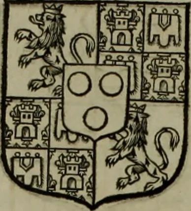 An illustration from Histoire généalogique et chronologique de la maison royale de France, des pairs, grands officiers de la couronne & de la maison du roy & des anciens barons du royaume : avec les qualitez, l'origine, le progrés & les armes de leurs familles; ensemble les statuts & le catalogue des chevaliers, commandeurs, & officiers de l'ordre du S. Esprit : le tovt dressé svr titres originaux, svr les registres des chartes du roy, du parlement, de la chambre des comptes, & du châtelet de Paris, cartulaires, manuscrits de la bibliotheque du roy, & d'autres cabinets curieux, 1726, leaf 93