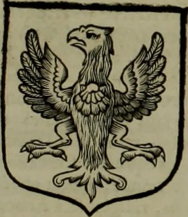 An illustration from Histoire généalogique et chronologique de la maison royale de France, des pairs, grands officiers de la couronne & de la maison du roy & des anciens barons du royaume : avec les qualitez, l'origine, le progrés & les armes de leurs familles; ensemble les statuts & le catalogue des chevaliers, commandeurs, & officiers de l'ordre du S. Esprit : le tovt dressé svr titres originaux, svr les registres des chartes du roy, du parlement, de la chambre des comptes, & du châtelet de Paris, cartulaires, manuscrits de la bibliotheque du roy, & d'autres cabinets curieux, 1726, leaf 94