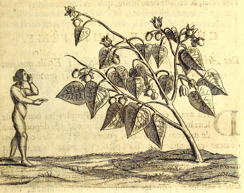 An illustration from Histoire naturelle et morale des iles Antilles de l'Amerique. Enrichie d'un grand nombre de belles figures en taille douce, des places & des raretez les plus considerables, qui y sont décrites. Avec un vocabulaire caraïbe, 1665, leaf 137