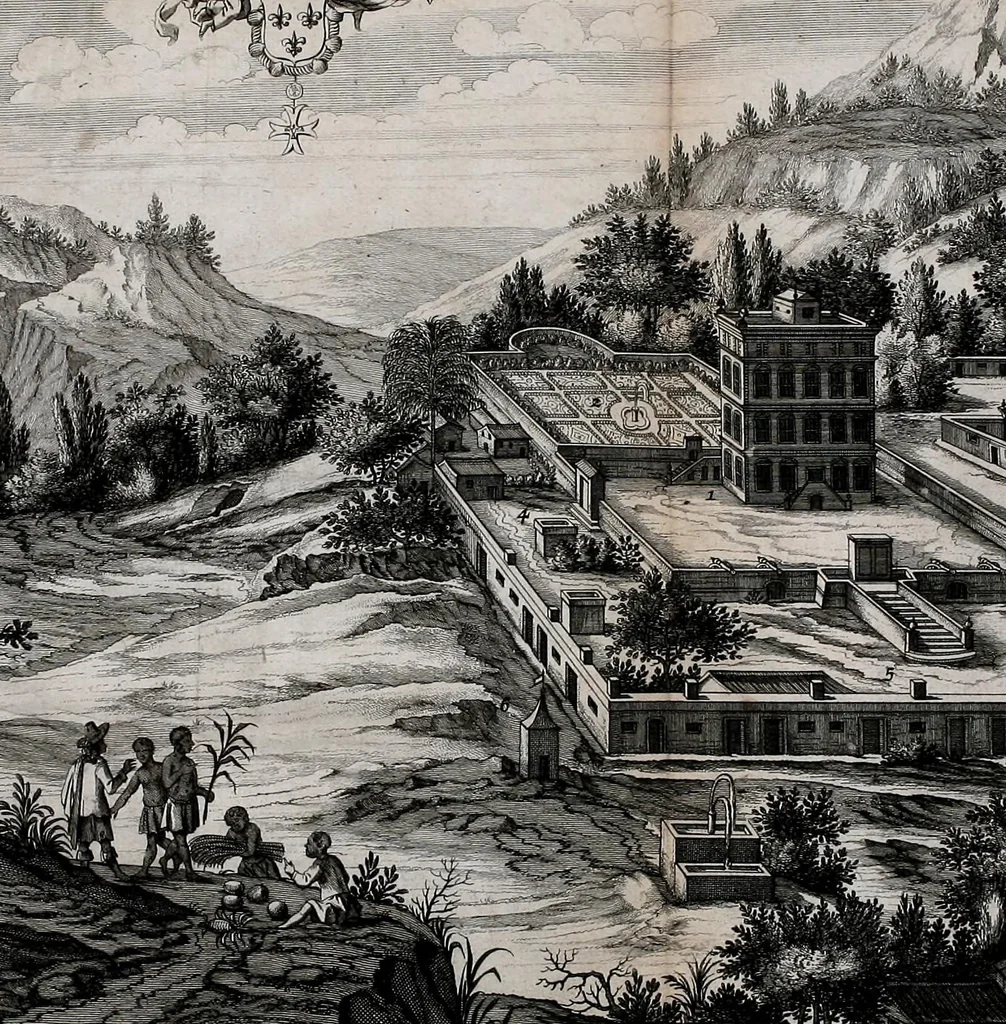An illustration from Histoire naturelle et morale des iles Antilles de l'Amerique. Enrichie d'un grand nombre de belles figures en taille douce, des places & des raretez les plus considerables, qui y sont décrites. Avec un vocabulaire caraïbe, 1665, leaf 94