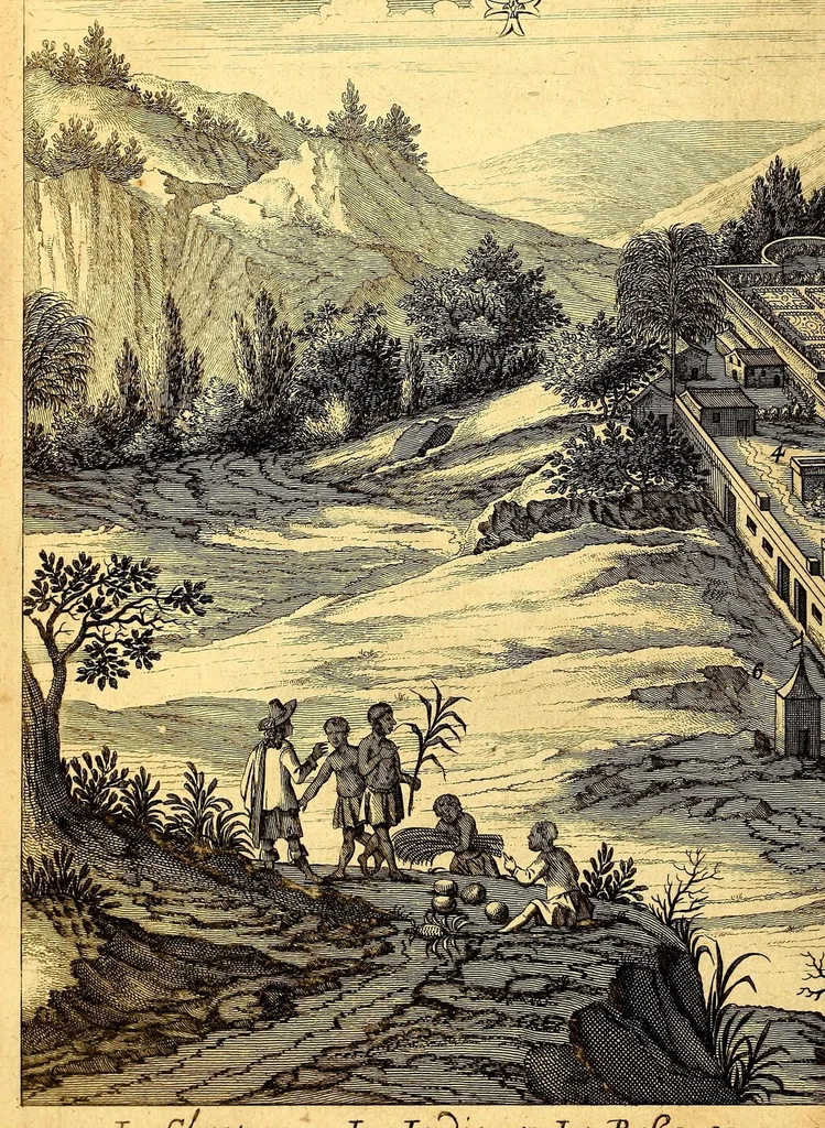 An illustration from Histoire naturelle et morale des iles Antilles de l'Amerique. : Enrichie d'un grand nombre de belles figures en taille douce, des places & des raretez les plus considerables, qui y sont décrites. : Avec un vocabulaire Caraïbe, 1665, leaf 96