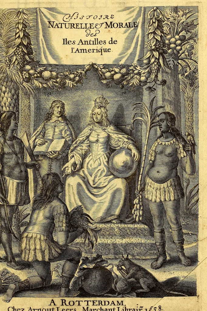 An illustration from Histoire naturelle et morale des iles Antilles de l'Amerique. : Enrichie de plusieurs belles figures des raretez les plus considerables qui y sont d'écrites. : Avec vn vocabulaire Caraïbe, 1658, leaf 5
