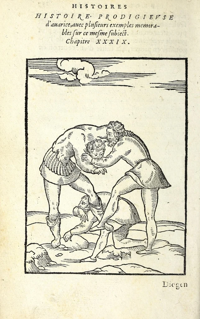 An illustration from Histoires prodigieuses extraictes de plusieurs fameux autheurs, grecz & latins, sacrez & prophanes, 1561, leaf 382