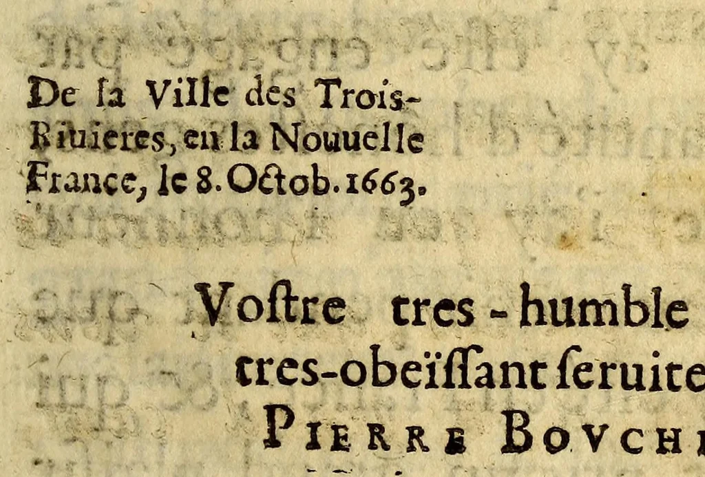 An illustration from Histoire veritable et naturelle des moeurs & productions du pays de la Nouuelle France, vulgairement dite le Canada., 1664, leaf 15