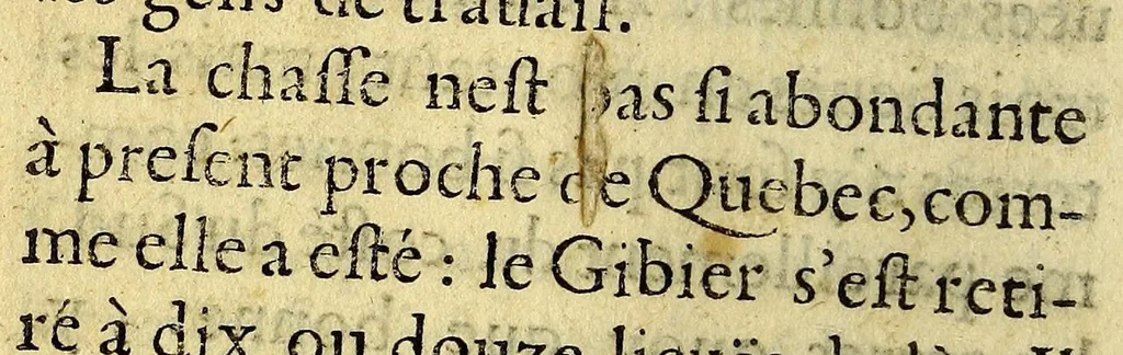 An illustration from Histoire veritable et naturelle des moeurs & productions du pays de la Nouuelle France, vulgairement dite le Canada., 1664, leaf 46
