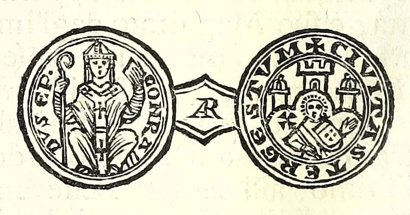 An illustration from Historia antica e moderna, sacra e profana, della città di Trieste, celebre colonia de'cittadini Romani : con la notitia di molt'arcani d'antichità, prerogative di nobiltà, e gesti d'huomini illustri, privilegi della città, e famiglie d'essa, varietà d'eruditioni, inscrittioni, sassi, mausolei, M.S. successi, mutationi de riti, e dominj, fin'à quest'anno 1698, 1698, leaf 124