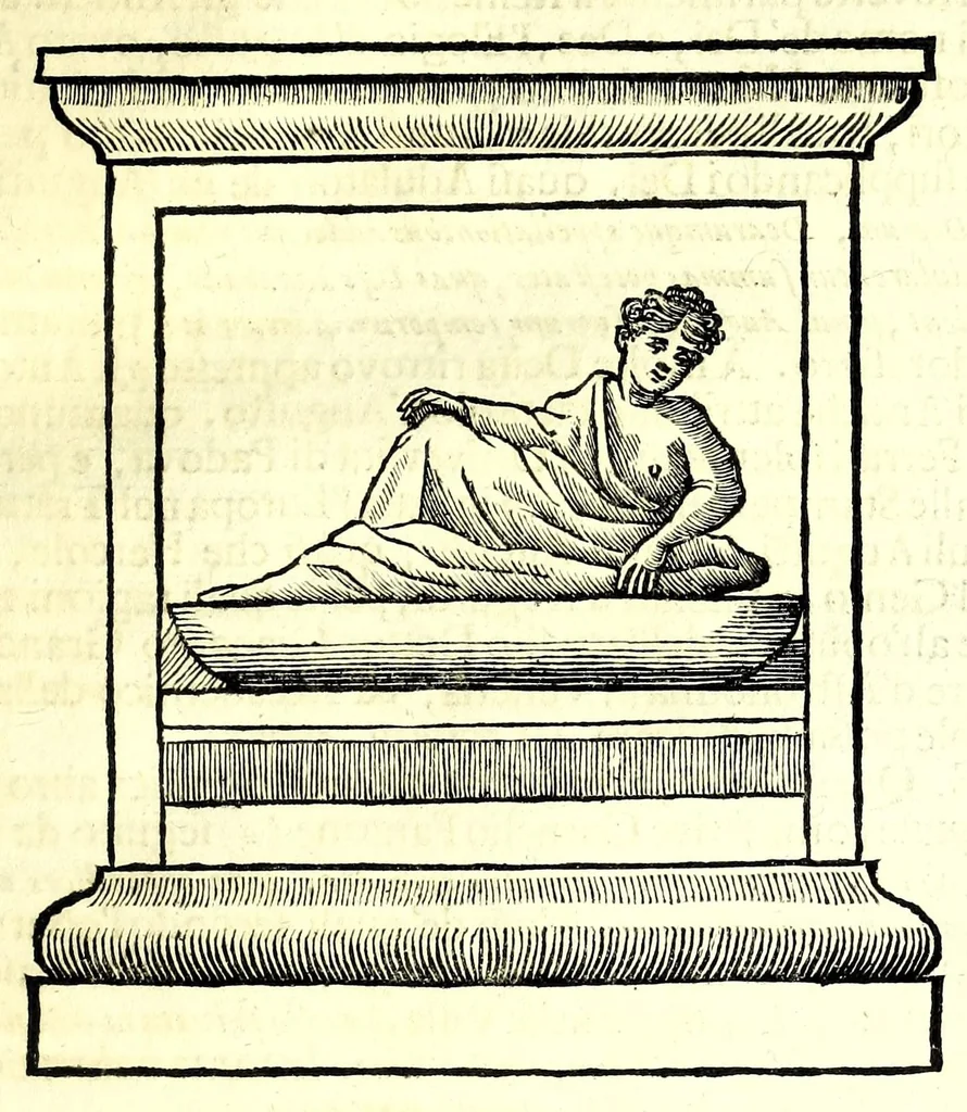 An illustration from Historia antica e moderna, sacra e profana, della città di Trieste, celebre colonia de'cittadini Romani : con la notitia di molt'arcani d'antichità, prerogative di nobiltà, e gesti d'huomini illustri, privilegi della città, e famiglie d'essa, varietà d'eruditioni, inscrittioni, sassi, mausolei, M.S. successi, mutationi de riti, e dominj, fin'à quest'anno 1698, 1698, leaf 223