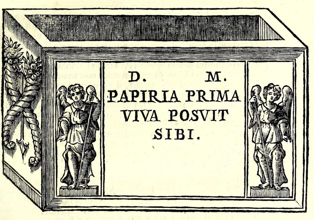 An illustration from Historia antica e moderna, sacra e profana, della città di Trieste, celebre colonia de'cittadini Romani : con la notitia di molt'arcani d'antichità, prerogative di nobiltà, e gesti d'huomini illustri, privilegi della città, e famiglie d'essa, varietà d'eruditioni, inscrittioni, sassi, mausolei, M.S. successi, mutationi de riti, e dominj, fin'à quest'anno 1698, 1698, leaf 229