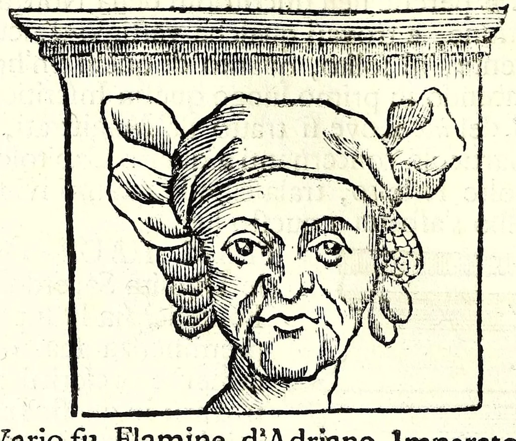 An illustration from Historia antica e moderna, sacra e profana, della città di Trieste, celebre colonia de'cittadini Romani : con la notitia di molt'arcani d'antichità, prerogative di nobiltà, e gesti d'huomini illustri, privilegi della città, e famiglie d'essa, varietà d'eruditioni, inscrittioni, sassi, mausolei, M.S. successi, mutationi de riti, e dominj, fin'à quest'anno 1698, 1698, leaf 236