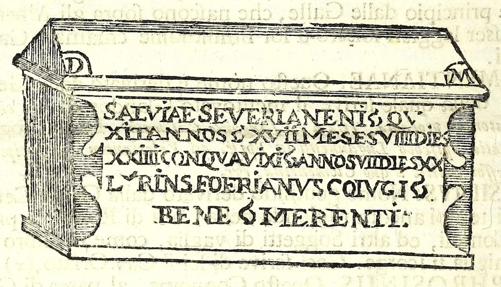 An illustration from Historia antica e moderna, sacra e profana, della città di Trieste, celebre colonia de'cittadini Romani : con la notitia di molt'arcani d'antichità, prerogative di nobiltà, e gesti d'huomini illustri, privilegi della città, e famiglie d'essa, varietà d'eruditioni, inscrittioni, sassi, mausolei, M.S. successi, mutationi de riti, e dominj, fin'à quest'anno 1698, 1698, leaf 262