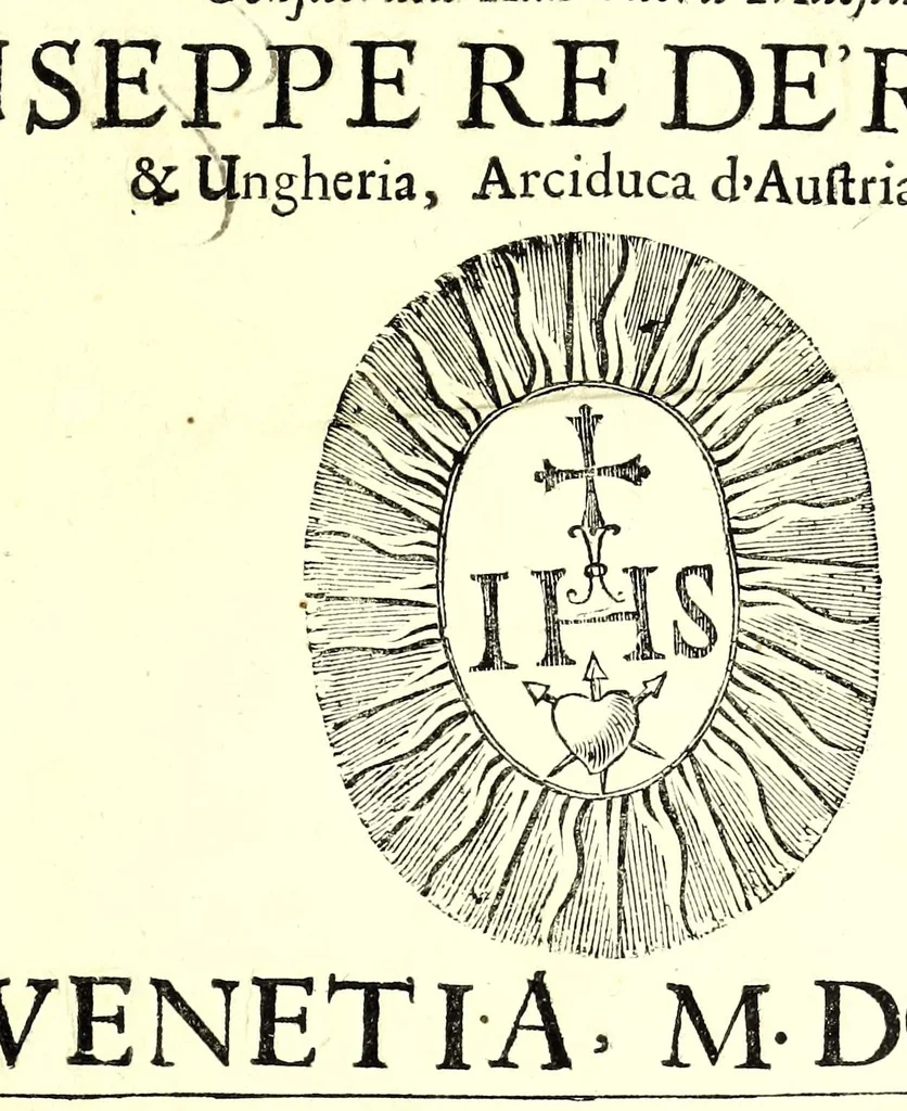 An illustration from Historia antica e moderna, sacra e profana, della città di Trieste, celebre colonia de'cittadini Romani : con la notitia di molt'arcani d'antichità, prerogative di nobiltà, e gesti d'huomini illustri, privilegi della città, e famiglie d'essa, varietà d'eruditioni, inscrittioni, sassi, mausolei, M.S. successi, mutationi de riti, e dominj, fin'à quest'anno 1698, 1698, leaf 5