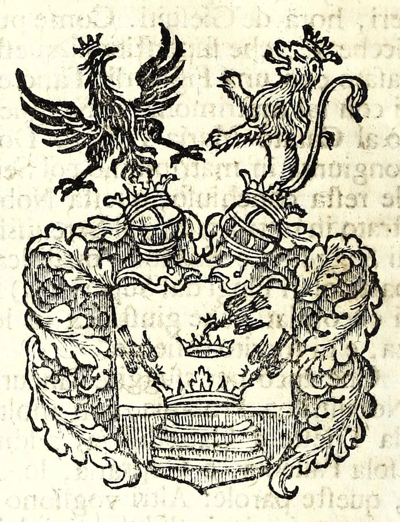 An illustration from Historia antica e moderna, sacra e profana, della città di Trieste, celebre colonia de'cittadini Romani : con la notitia di molt'arcani d'antichità, prerogative di nobiltà, e gesti d'huomini illustri, privilegi della città, e famiglie d'essa, varietà d'eruditioni, inscrittioni, sassi, mausolei, M.S. successi, mutationi de riti, e dominj, fin'à quest'anno 1698, 1698, leaf 710