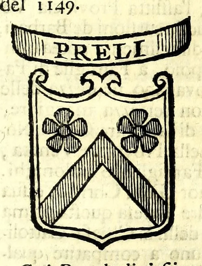 An illustration from Historia antica e moderna, sacra e profana, della città di Trieste, celebre colonia de'cittadini Romani : con la notitia di molt'arcani d'antichità, prerogative di nobiltà, e gesti d'huomini illustri, privilegi della città, e famiglie d'essa, varietà d'eruditioni, inscrittioni, sassi, mausolei, M.S. successi, mutationi de riti, e dominj, fin'à quest'anno 1698, 1698, leaf 723