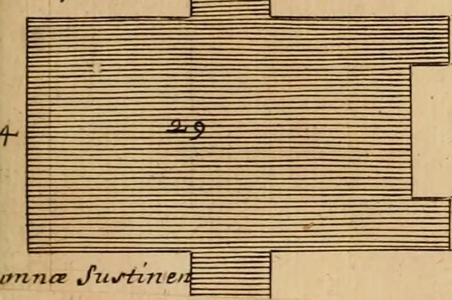 An illustration from Historia Byzantina duplici commentario illustrata : prior, Familias ac stemmata imperatorum constantinopolianorum, cum eorundem augustorum nomismatibus, & aliquot iconibus : praeterea familias dalmaticas & turcicas complecticur : alter, Descriptionem urbis constantinopolitanae, qualis extitit sub imperatoribus christianis, 1680, leaf 596