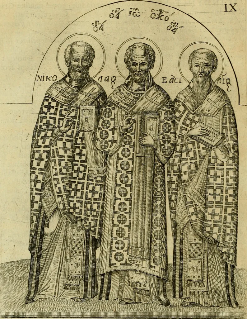 An illustration from Historia Byzantina duplici commentario illustrata : prior, Familias ac stemmata imperatorum constantinopolianorum, cum eorundem augustorum nomismatibus, & aliquot iconibus : praeterea familias dalmaticas & turcicas complecticur : alter, Descriptionem urbis constantinopolitanae, qualis extitit sub imperatoribus christianis, 1680, leaf 719