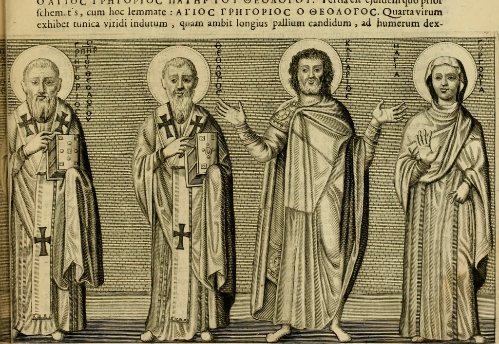 An illustration from Historia Byzantina duplici commentario illustrata : prior, Familias ac stemmata imperatorum constantinopolianorum, cum eorundem augustorum nomismatibus, & aliquot iconibus : praeterea familias dalmaticas & turcicas complecticur : alter, Descriptionem urbis constantinopolitanae, qualis extitit sub imperatoribus christianis, 1680, leaf 724