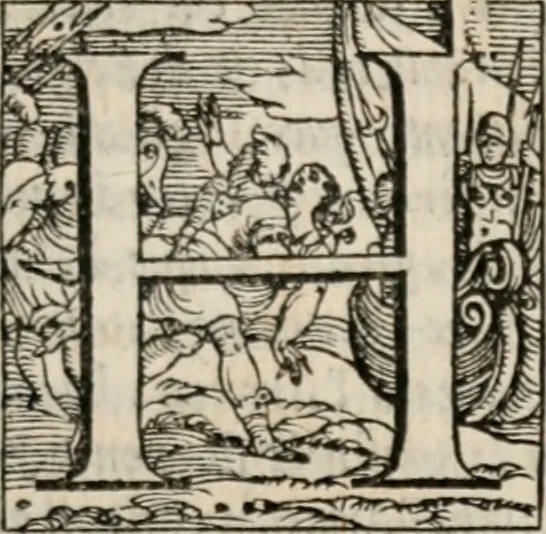 An illustration from Historia degli imperatori Greci descritta da Niceta Acominato da Chone ... in XIX. libri ; li quali seguono, lascia il Zonara, dal M.CXVII. fino al M.CCIII. nel qual tempo si uede la declinatione del Imperio : questi sono aggiunti Gli annali degli Imperatori di Constantinopoli, con l' Historia delle parti dell' Oriente scritta da Haithone ... tradotti in lingua Italiana da M. Ioseppe Horologgi, 1562, leaf 114