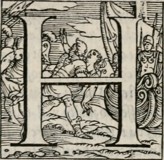 An illustration from Historia degli imperatori Greci descritta da Niceta Acominato da Chone ... in XIX. libri ; li quali seguono, lascia il Zonara, dal M.CXVII. fino al M.CCIII. nel qual tempo si uede la declinatione del Imperio : questi sono aggiunti Gli annali degli Imperatori di Constantinopoli, con l' Historia delle parti dell' Oriente scritta da Haithone ... tradotti in lingua Italiana da M. Ioseppe Horologgi, 1562, leaf 141