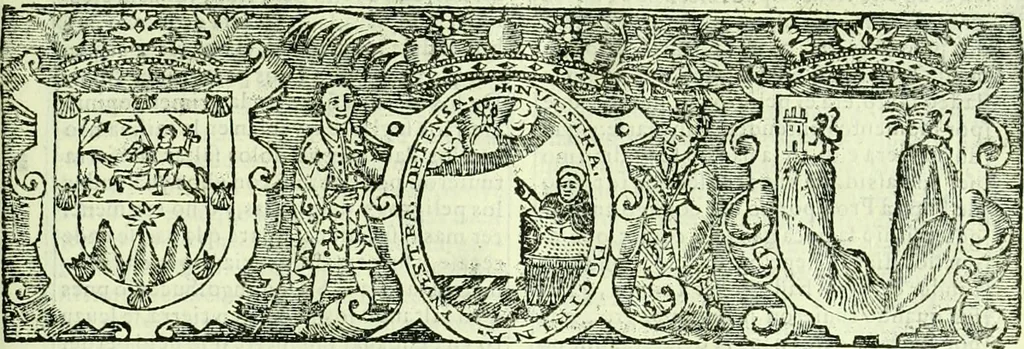 An illustration from Historia de la Provincia de S. Vicente de Chiapa y Guatemala de la orden de ñro glorioso padre Sancto Domingo: escribense juntamente los principios de las demas provincias de esta religion de las Indias Occidentales, y lo secular de la gobernacion de Guatemala, 1619, leaf 238