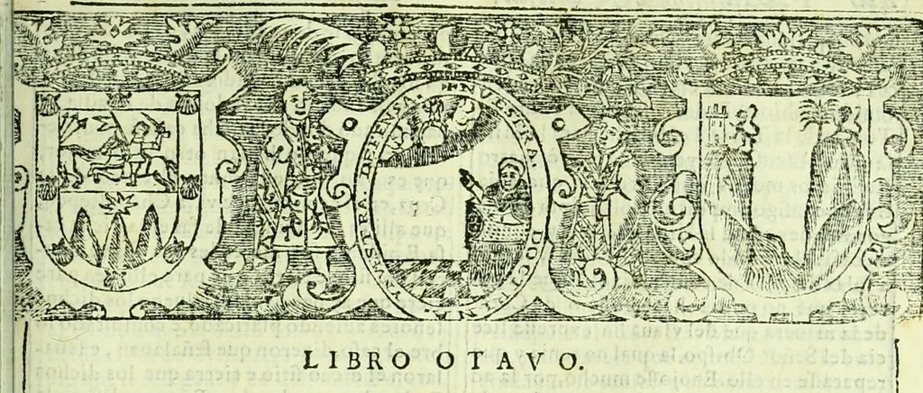 An illustration from Historia de la Provincia de S. Vicente de Chiapa y Guatemala de la orden de ñro glorioso padre Sancto Domingo: escribense juntamente los principios de las demas provincias de esta religion de las Indias Occidentales, y lo secular de la gobernacion de Guatemala, 1619, leaf 448