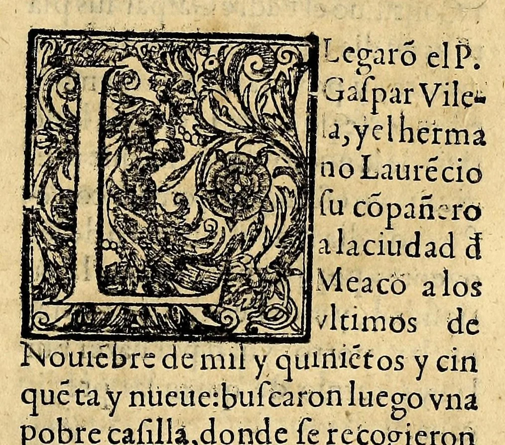 An illustration from Historia de las missiones que han hecho los religiosos de la Compañia de Iesus, para predicar el Sancto Euangelio en la India oriental, y en los reynos de la China y Iapon., 1601, leaf 481