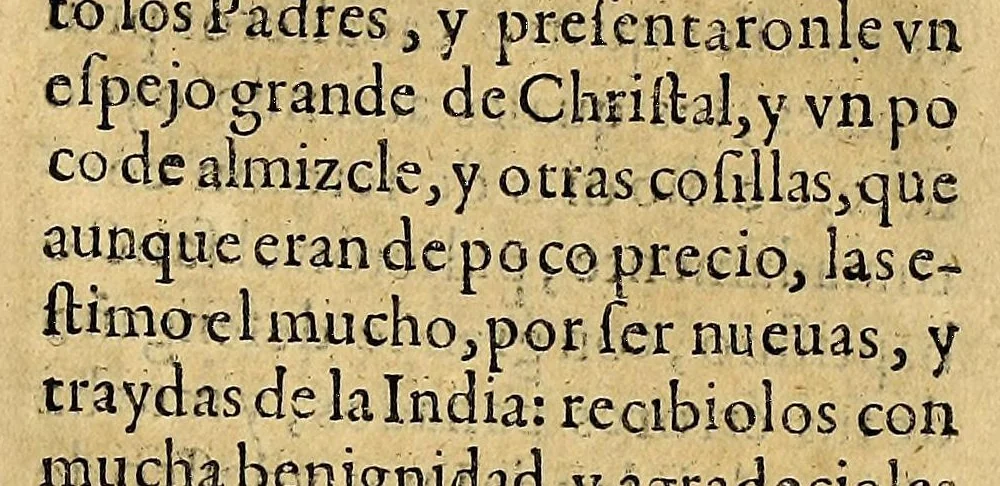 An illustration from Historia de las missiones que han hecho los religiosos de la Compañia de Iesus, para predicar el Sancto Euangelio en la India oriental, y en los reynos de la China y Iapon., 1601, leaf 555