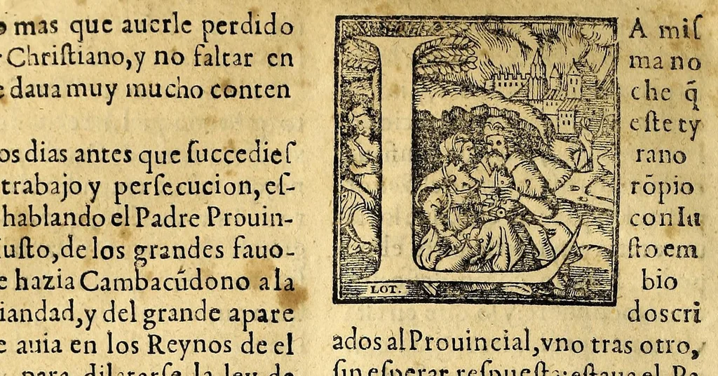 An illustration from Historia de las missiones que han hecho los religiosos de la Compañia de Iesus, para predicar el Sancto Euangelio en la India oriental, y en los reynos de la China y Iapon., 1601, leaf 388