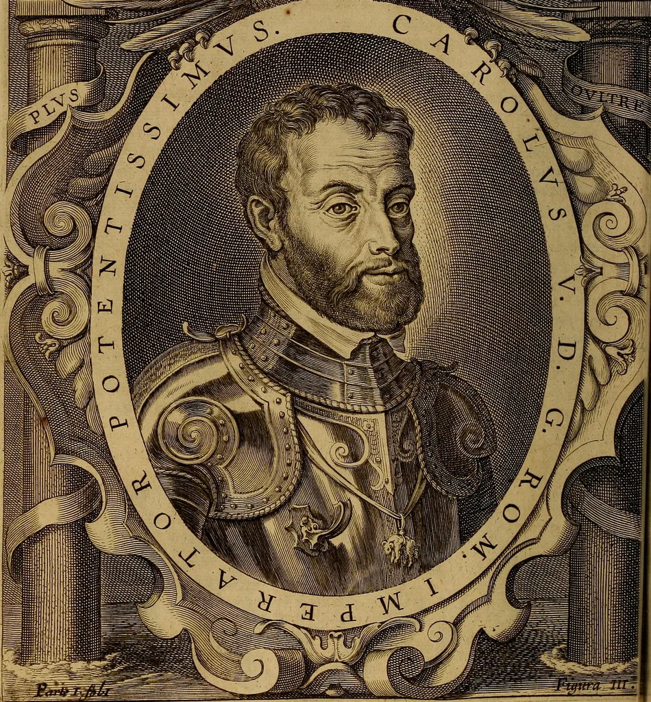 An illustration from Historia de la vida y hechos del emperador Carlos V. maximo : fortissimo, rey catholico de España, y de las Indias, islas, y tierra firme del mar oceano, &c, 1681, leaf 31