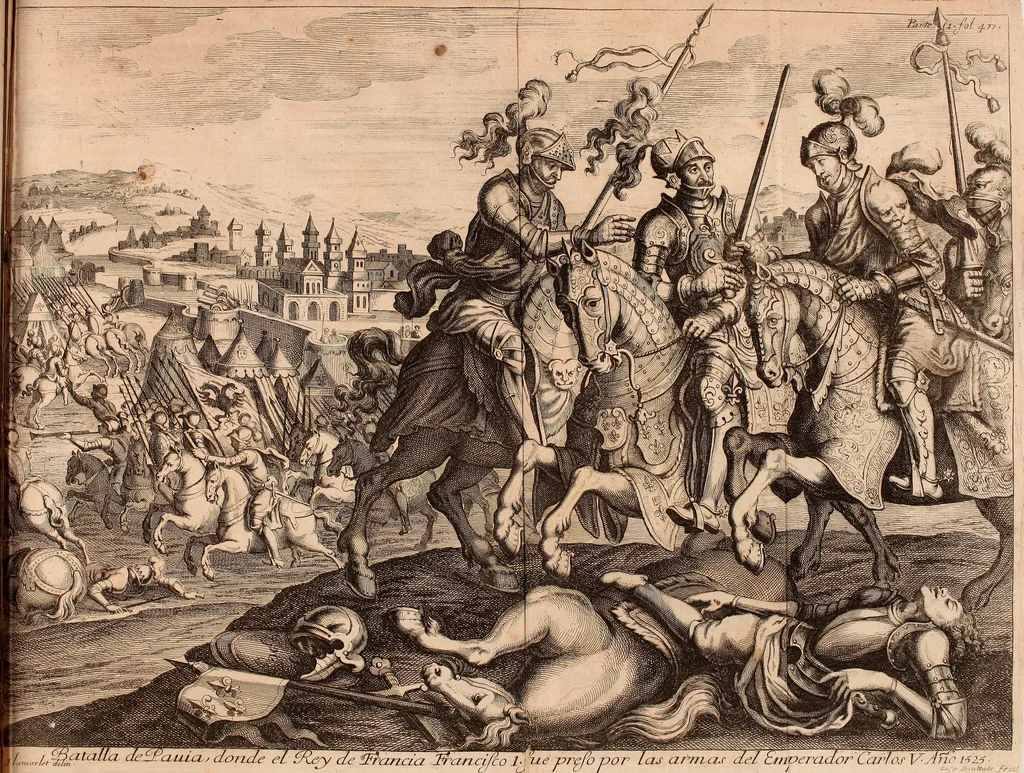 An illustration from Historia de la vida y hechos del emperador Carlos V. maximo : fortissimo, rey catholico de España, y de las Indias, islas, y tierra firme del mar oceano, &c, 1681, leaf 550