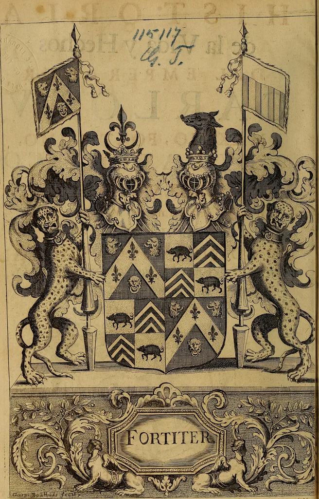 An illustration from Historia de la vida y hechos del emperador Carlos V. maximo : fortissimo, rey catholico de España, y de las Indias, islas, y tierra firme del mar oceano, &c, 1681, leaf 9