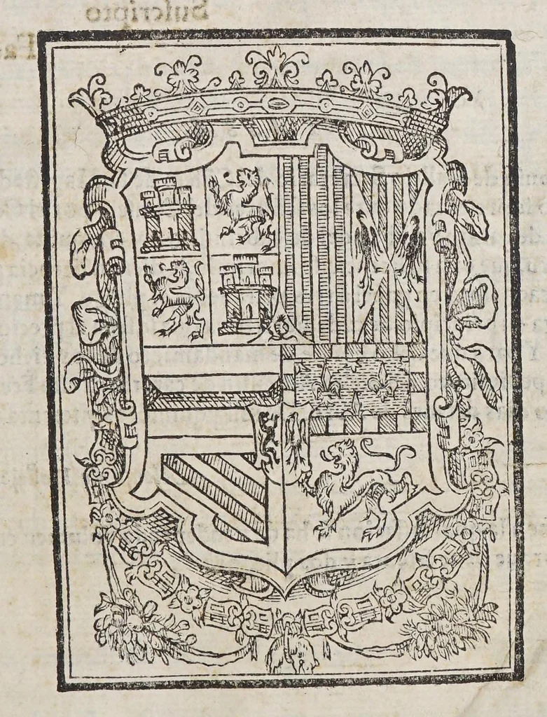 An illustration from Historia del descubrimiento y conquista de las prouincias del Peru, : y de los successos que en ella ha auido, desde que se conquistò, hasta que el licenciado de la Gasca obispo de Siguença boluio a estos reynos: y de las cosas naturales que en la dicha prouincia se hallan dignas de memoria., 1578, leaf 7