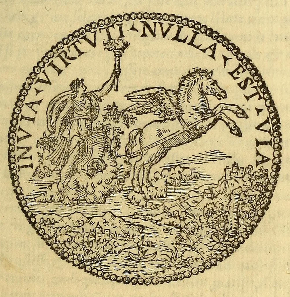 An illustration from Historia del illustriss. et ualorosiss. capitano don Ferdinando Cortes marchese della ualle, et quando discoperse, et acquisto la Nuoua Hispagna., 1556, leaf 21