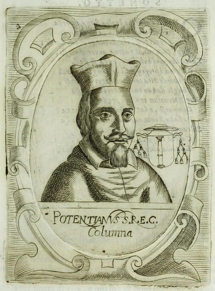 An illustration from Historia della augustissima famiglia Colonna, dove si contiene l'antica sua origine, descendenza, e progressi, vite de santi, de papi, cardinali, e capitani più illustri di essa, laconicamente, 1658, leaf 123