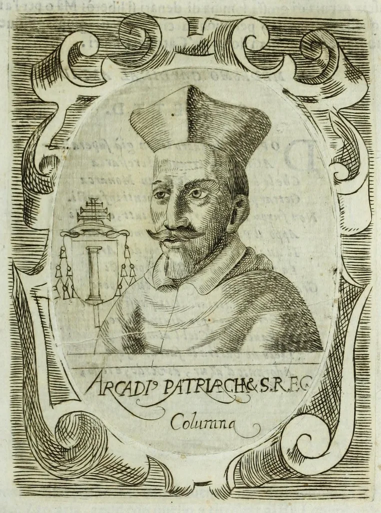 An illustration from Historia della augustissima famiglia Colonna, dove si contiene l'antica sua origine, descendenza, e progressi, vite de santi, de papi, cardinali, e capitani più illustri di essa, laconicamente, 1658, leaf 131